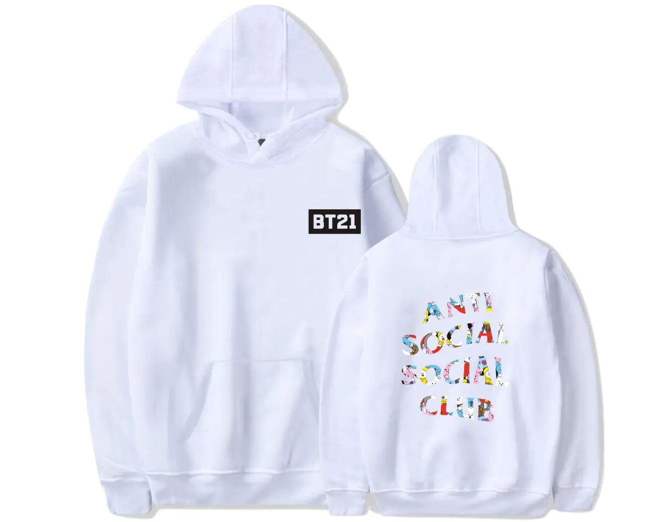 BTS Cartoon Style Hoodie and Merchandise Hoodie Pi-Mart