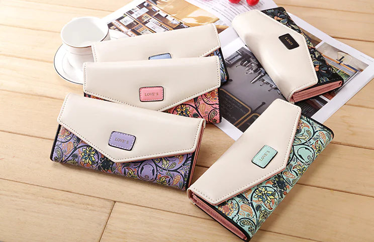 Fashion Women Leather Envelope Clutch Wallet Long Card Holder Purse Bag Handbag Pi-Mart