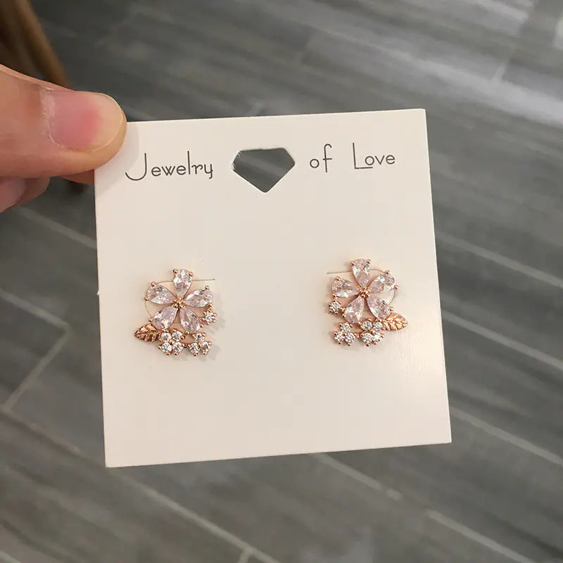 Sunflower Stud Earrings and Dangle Earrings Set