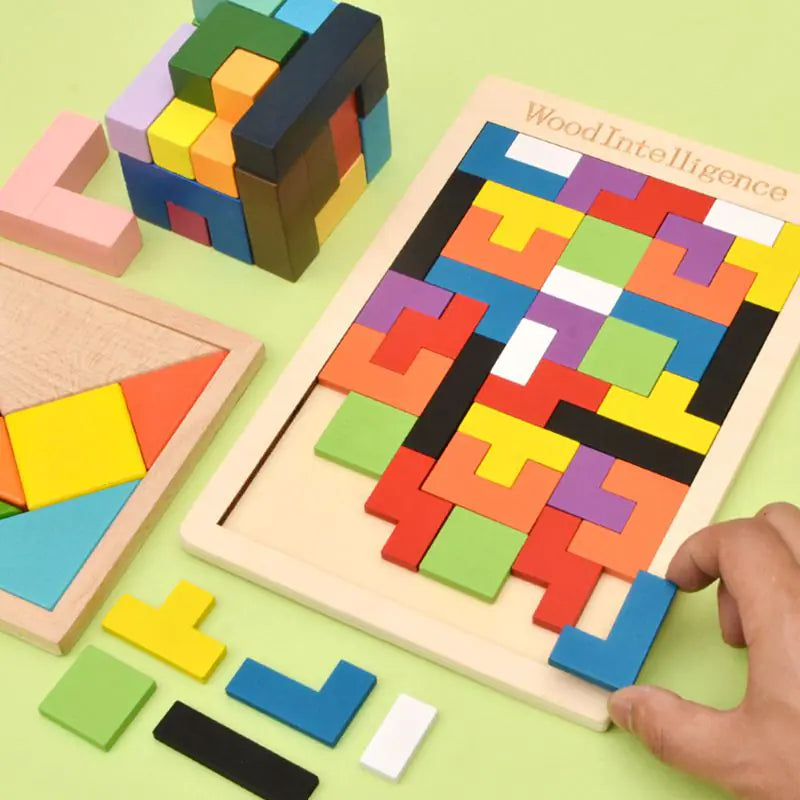 Children's Tetris Wooden Puzzle Pi-Mart