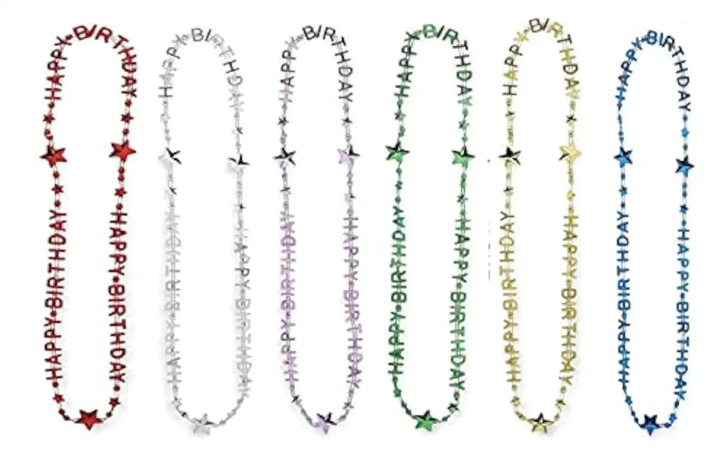 Guidea 24 Piece Colorful Happy Birthday Bead Necklaces Party Favors Lootquake LLC