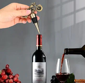 Retro Bronze Riding Motorcycle Wine Stopper Pi-Mart