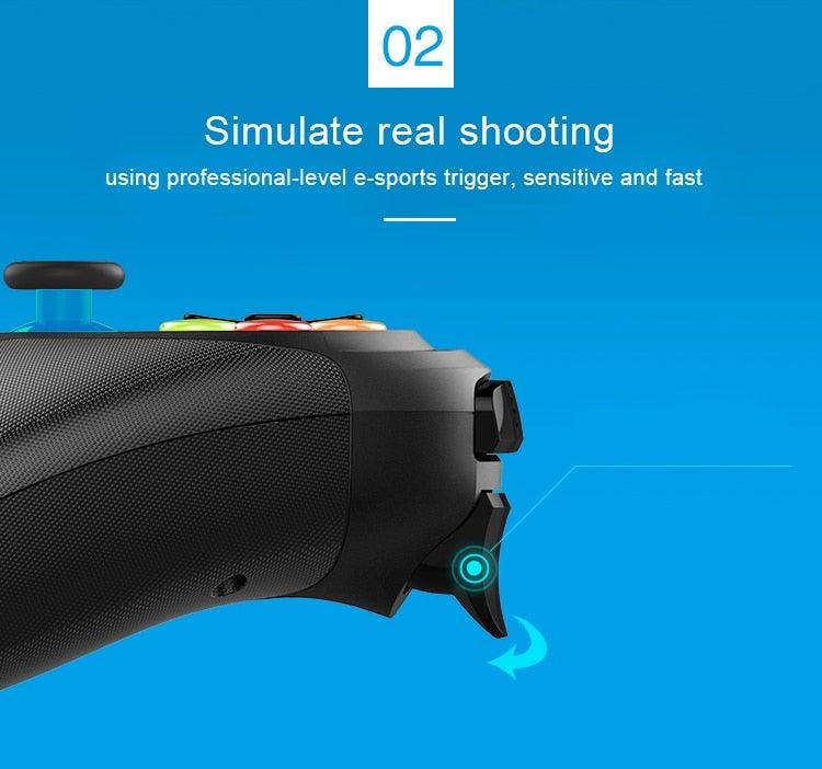 Gamepad Wireless Bluetooth Mobile Game Controller Joystick For Phone Android iOS PC Mobile Game Controller, Wireless Bluetooth Gamepad Joystick Multimedia Game Controller Compatible with Android Perfect for The Most Games Stevvex