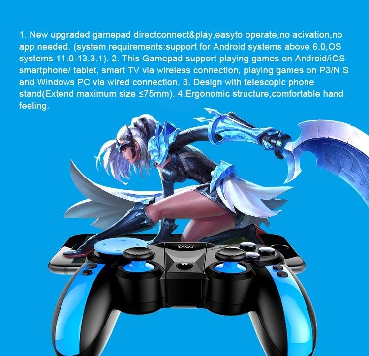 Gamepad Wireless Bluetooth Mobile Game Controller Joystick For Phone Android iOS PC Mobile Game Controller, Wireless Bluetooth Gamepad Joystick Multimedia Game Controller Compatible with Android Perfect for The Most Games Stevvex