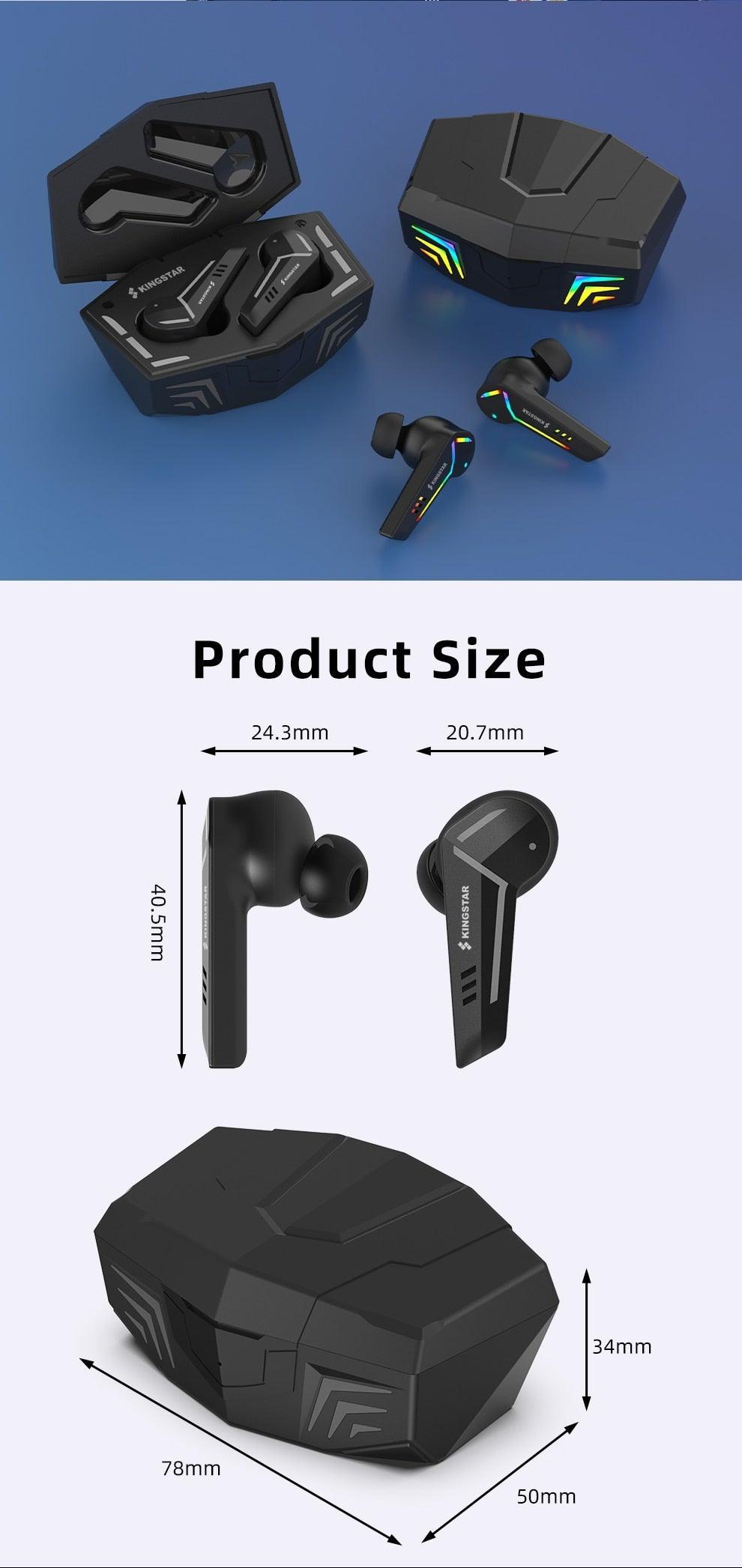 Gaming Headsets Wireless Earphones Low Latency Bluetooth Headphone Sports Noise Cancelling Earbuds With Mic Sports Headphones Wireless Bluetooth Headphones With Microphone 5H Playtime Wireless Running Earbuds Stevvex