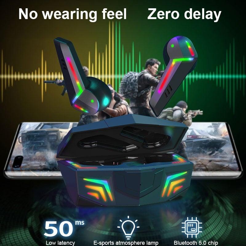 Gaming Headsets Wireless Earphones Low Latency Bluetooth Headphone Sports Noise Cancelling Earbuds With Mic Sports Headphones Wireless Bluetooth Headphones With Microphone 5H Playtime Wireless Running Earbuds Stevvex