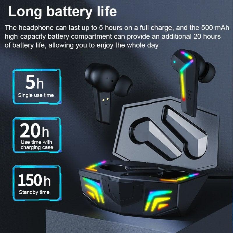 Gaming Headsets Wireless Earphones Low Latency Bluetooth Headphone Sports Noise Cancelling Earbuds With Mic Sports Headphones Wireless Bluetooth Headphones With Microphone 5H Playtime Wireless Running Earbuds Stevvex