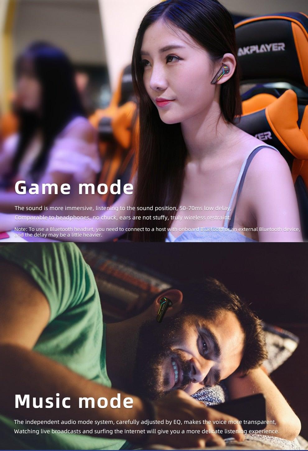 Gaming Headsets Wireless Earphones Low Latency Bluetooth Headphone Sports Noise Cancelling Earbuds With Mic Sports Headphones Wireless Bluetooth Headphones With Microphone 5H Playtime Wireless Running Earbuds Stevvex