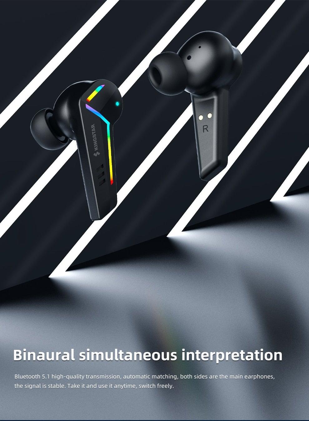 Gaming Headsets Wireless Earphones Low Latency Bluetooth Headphone Sports Noise Cancelling Earbuds With Mic Sports Headphones Wireless Bluetooth Headphones With Microphone 5H Playtime Wireless Running Earbuds Stevvex