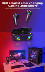 Gaming Headsets Wireless Earphones Low Latency Bluetooth Headphone Sports Noise Cancelling Earbuds With Mic Sports Headphones Wireless Bluetooth Headphones With Microphone 5H Playtime Wireless Running Earbuds Stevvex