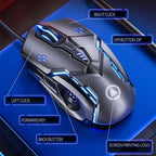 Gaming LED Wired Mechanical Mouse 6 Button With Backlight Ergonomic Cool Mouse Design For Laptop And Computer Stevvex