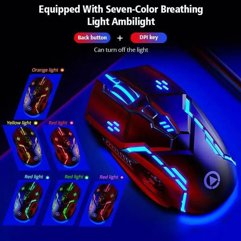 Gaming LED Wired Mechanical Mouse 6 Button With Backlight Ergonomic Cool Mouse Design For Laptop And Computer Stevvex