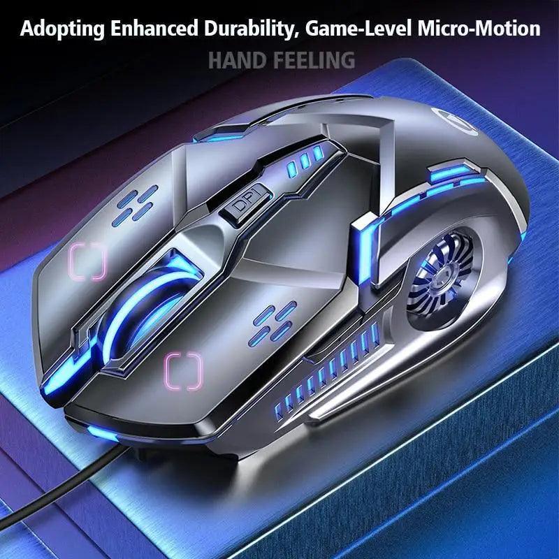 Gaming LED Wired Mechanical Mouse 6 Button With Backlight Ergonomic Cool Mouse Design For Laptop And Computer Stevvex
