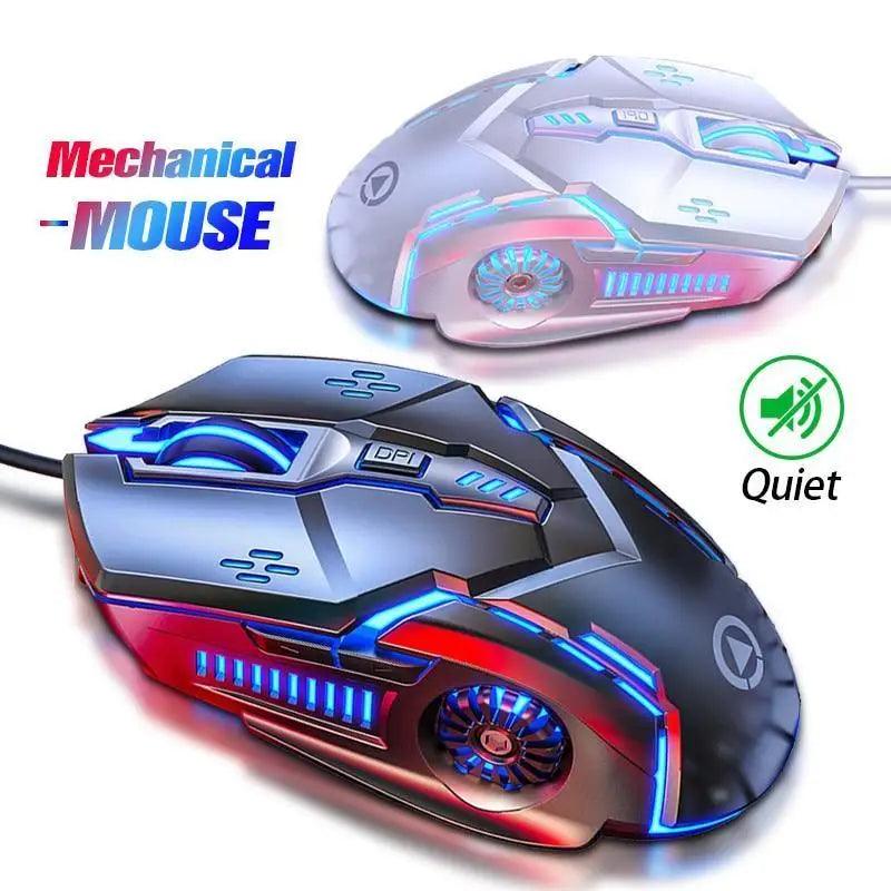 Gaming LED Wired Mechanical Mouse 6 Button With Backlight Ergonomic Cool Mouse Design For Laptop And Computer Stevvex