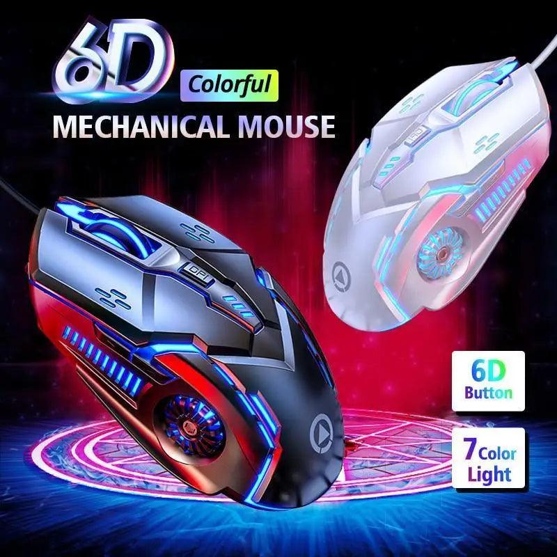 Gaming LED Wired Mechanical Mouse 6 Button With Backlight Ergonomic Cool Mouse Design For Laptop And Computer Stevvex
