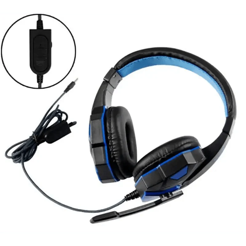 Gaming Red Black Wired Headset Stereo Gamer Headphone  Noise Cancelling Over Ear Headphones With Mic LED Light Bass Surround Soft Memory Earmuffs For Laptop Stevvex