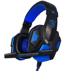 Gaming Red Black Wired Headset Stereo Gamer Headphone  Noise Cancelling Over Ear Headphones With Mic LED Light Bass Surround Soft Memory Earmuffs For Laptop Stevvex