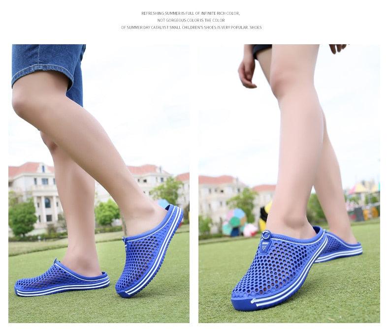 Garden Clog Women Quick Drying Summer Beach Slipper Flat Outdoor Sandals Breathable Mesh Sandals Beach Footwear Anti-Slip Slippers Quick Drying Sandals Stevvex