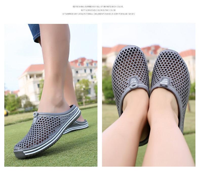 Garden Clog Women Quick Drying Summer Beach Slipper Flat Outdoor Sandals Breathable Mesh Sandals Beach Footwear Anti-Slip Slippers Quick Drying Sandals Stevvex