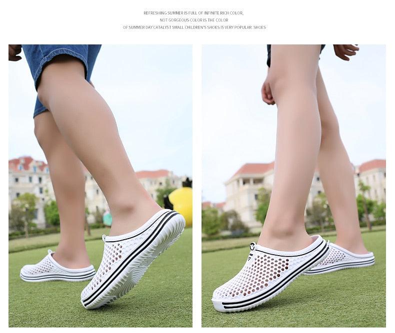 Garden Clog Women Quick Drying Summer Beach Slipper Flat Outdoor Sandals Breathable Mesh Sandals Beach Footwear Anti-Slip Slippers Quick Drying Sandals Stevvex