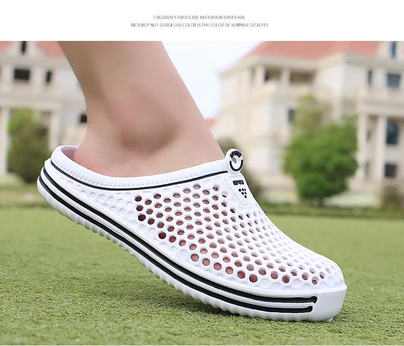 Garden Clog Women Quick Drying Summer Beach Slipper Flat Outdoor Sandals Breathable Mesh Sandals Beach Footwear Anti-Slip Slippers Quick Drying Sandals Stevvex