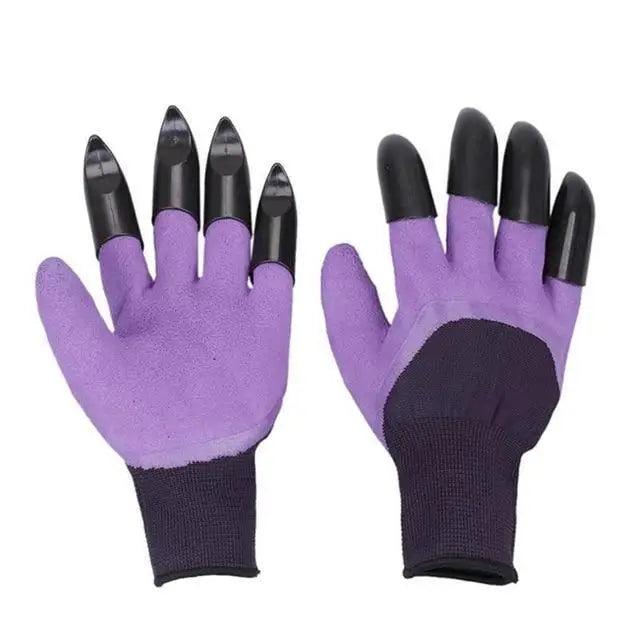 Garden Gloves With Fingertips Claws ABS Plastic Garden Rubber Gloves Gardening Digging Planting Durable Gloves With Claws Waterproof Outdoor Work Breathable Glove Best Gift For Gardener Stevvex