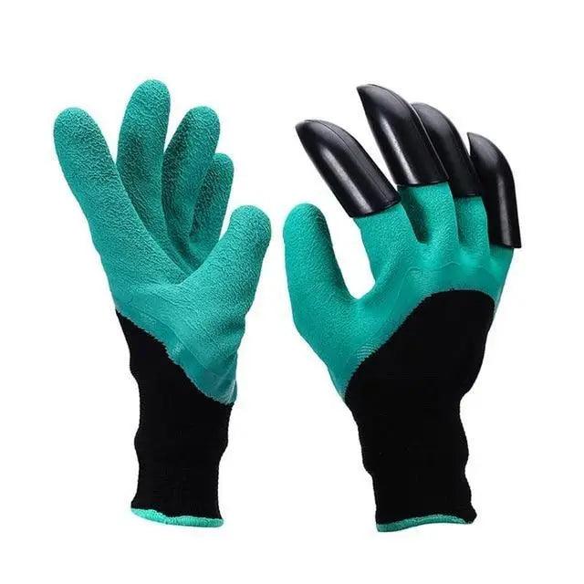 Garden Gloves With Fingertips Claws ABS Plastic Garden Rubber Gloves Gardening Digging Planting Durable Gloves With Claws Waterproof Outdoor Work Breathable Glove Best Gift For Gardener Stevvex