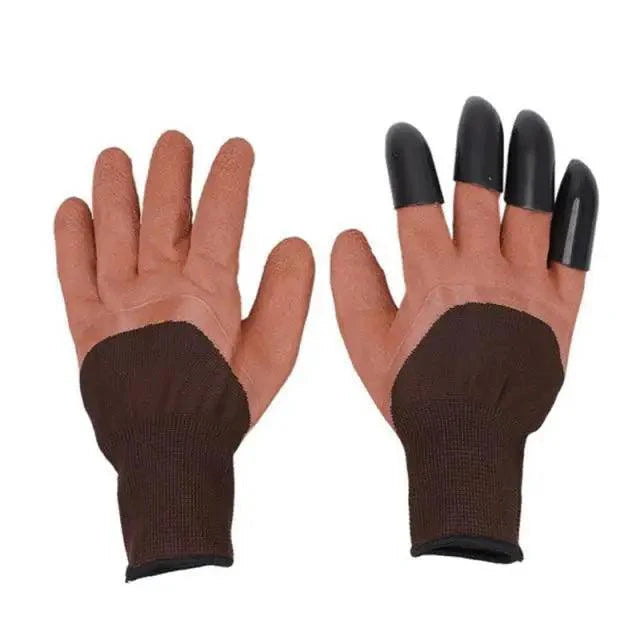 Garden Gloves With Fingertips Claws ABS Plastic Garden Rubber Gloves Gardening Digging Planting Durable Gloves With Claws Waterproof Outdoor Work Breathable Glove Best Gift For Gardener Stevvex