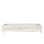 Gather Wooden Tray Long Box Centerpiece 20x12 Rustic Handmade Planter Decorative Storage BandsCo Straps