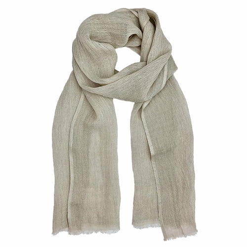 Gauze Linen Scarf Handwoven Airy Lightweight Raw Eyelash Fringe 5 Colors BandsCo Straps