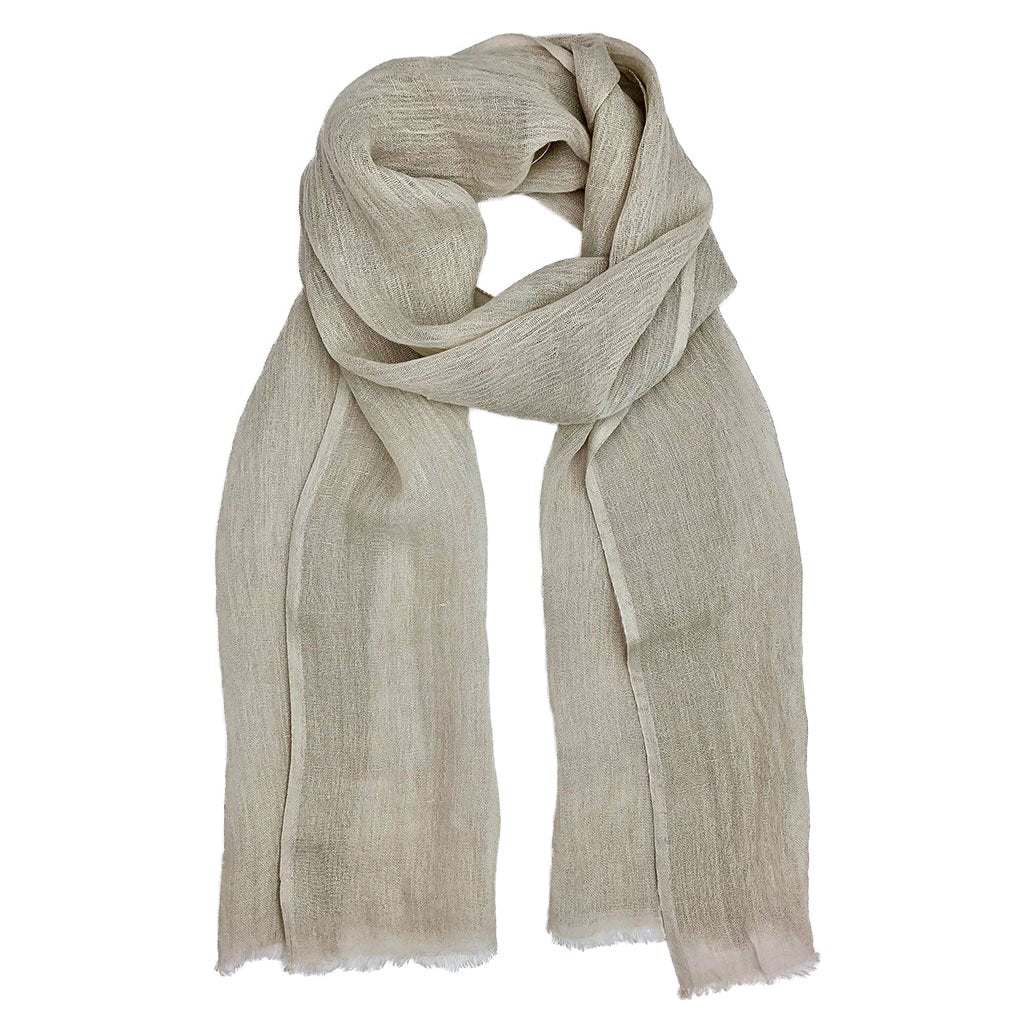 Gauze Linen Scarf Handwoven Airy Lightweight Raw Eyelash Fringe 5 Colors BandsCo Straps