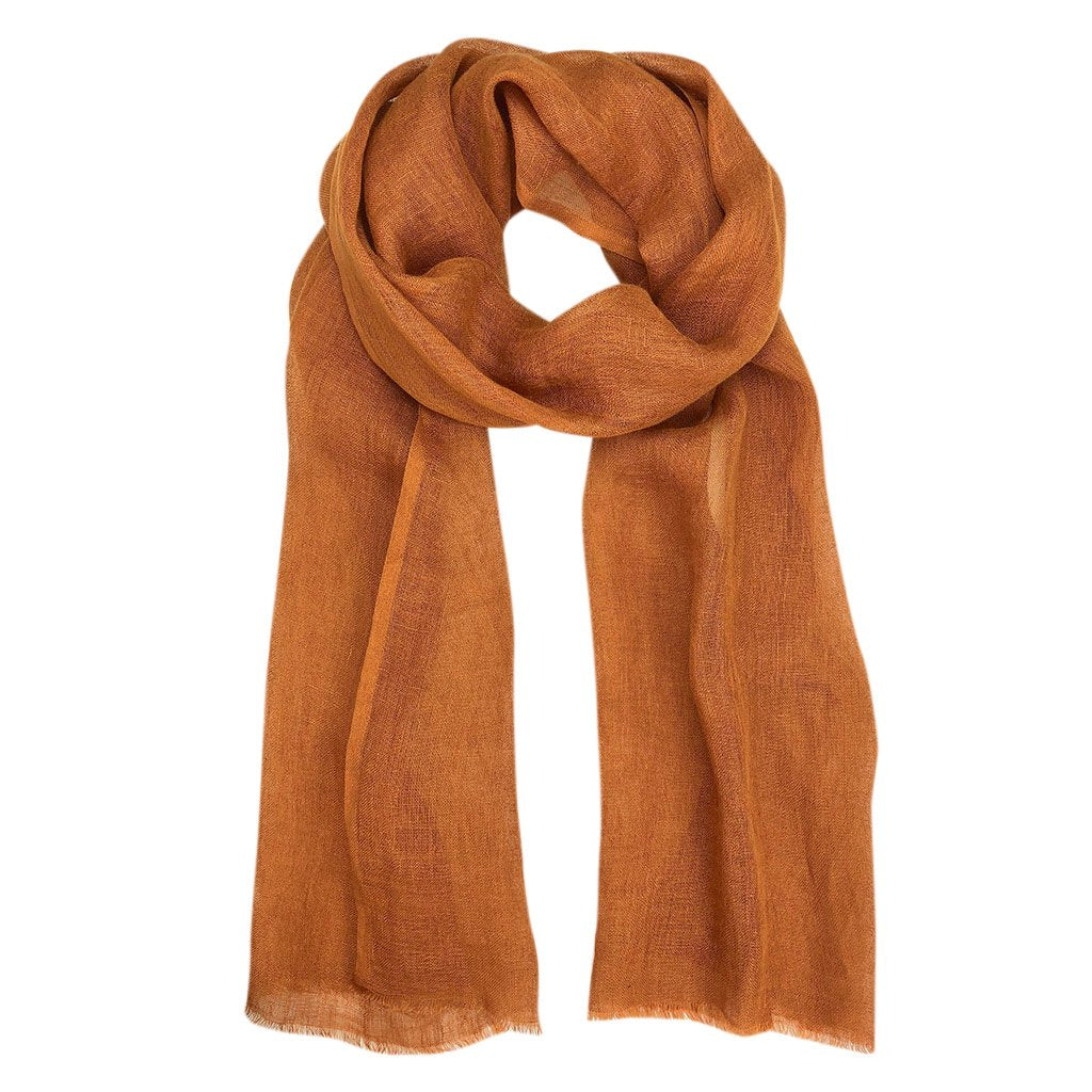 Gauze Linen Scarf Handwoven Airy Lightweight Raw Eyelash Fringe 5 Colors BandsCo Straps