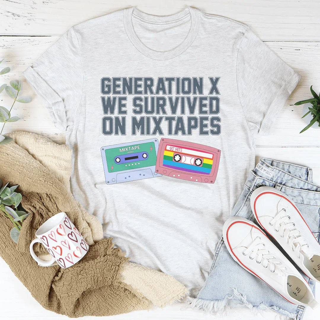 Generation X We Survived On Mixtapes Tee Peachy Sunday