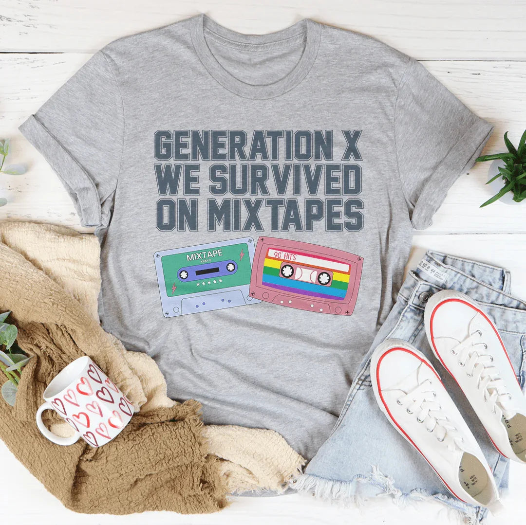 Generation X We Survived On Mixtapes Tee Peachy Sunday