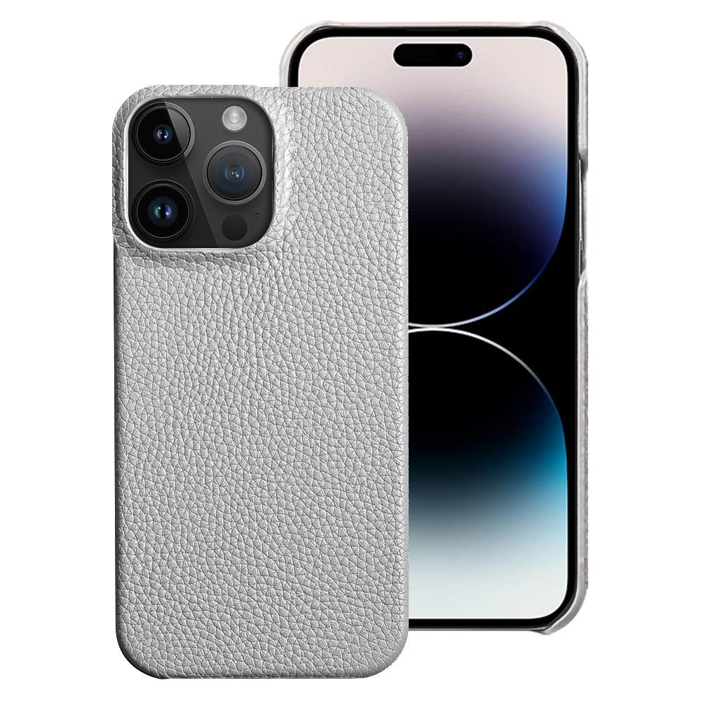 Genuine Leather Phone Case for iPhone 13 14 Pro Max 12 Mini 12 Pro Max Back Cover Neon Orange Silicone Phone Cover Wireless Charging Compatible Shockproof Protective Case for iPhone Stevvex