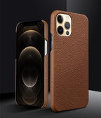 Genuine Leather Phone Case for iPhone 13 14 Pro Max 12 Mini 12 Pro Max Back Cover Neon Orange Silicone Phone Cover Wireless Charging Compatible Shockproof Protective Case for iPhone Stevvex