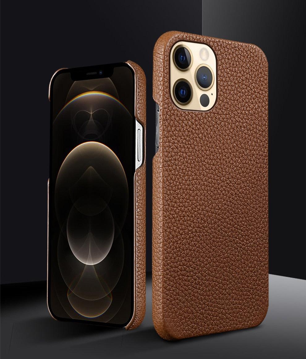 Genuine Leather Phone Case for iPhone 13 14 Pro Max 12 Mini 12 Pro Max Back Cover Neon Orange Silicone Phone Cover Wireless Charging Compatible Shockproof Protective Case for iPhone Stevvex