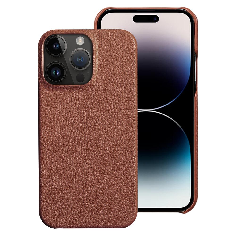 Genuine Leather Phone Case for iPhone 13 14 Pro Max 12 Mini 12 Pro Max Back Cover Neon Orange Silicone Phone Cover Wireless Charging Compatible Shockproof Protective Case for iPhone Stevvex