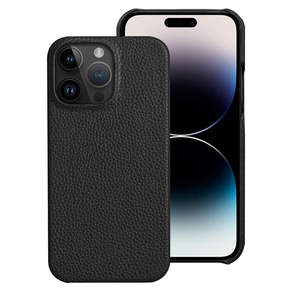 Genuine Leather Phone Case for iPhone 13 14 Pro Max 12 Mini 12 Pro Max Back Cover Neon Orange Silicone Phone Cover Wireless Charging Compatible Shockproof Protective Case for iPhone Stevvex