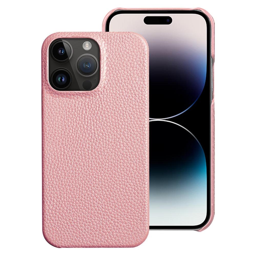 Genuine Leather Phone Case for iPhone 13 14 Pro Max 12 Mini 12 Pro Max Back Cover Neon Orange Silicone Phone Cover Wireless Charging Compatible Shockproof Protective Case for iPhone Stevvex