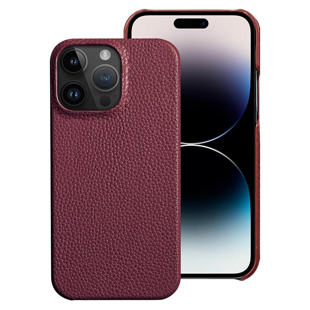 Genuine Leather Phone Case for iPhone 13 14 Pro Max 12 Mini 12 Pro Max Back Cover Neon Orange Silicone Phone Cover Wireless Charging Compatible Shockproof Protective Case for iPhone Stevvex