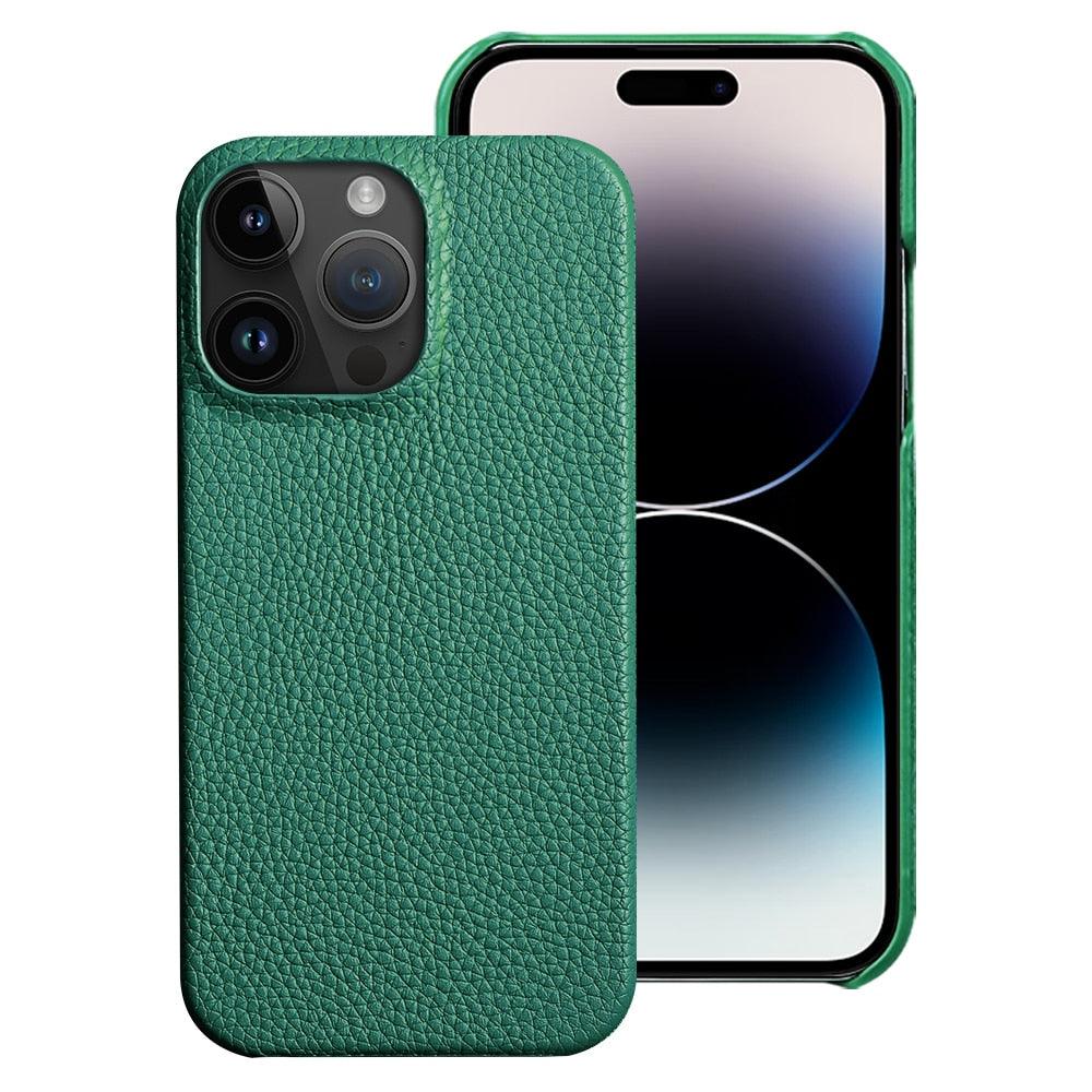 Genuine Leather Phone Case for iPhone 13 14 Pro Max 12 Mini 12 Pro Max Back Cover Neon Orange Silicone Phone Cover Wireless Charging Compatible Shockproof Protective Case for iPhone Stevvex