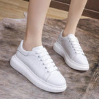 Genuine Leather Women Platform Sneakers Autumn Fashion Sports Little White Shoes Platform Flats Casual Lace Up Woman Comfort Walking Sneakers Stevvex