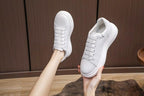 Genuine Leather Women Platform Sneakers Autumn Fashion Sports Little White Shoes Platform Flats Casual Lace Up Woman Comfort Walking Sneakers Stevvex