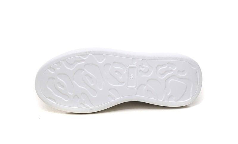Genuine Leather Women Platform Sneakers Autumn Fashion Sports Little White Shoes Platform Flats Casual Lace Up Woman Comfort Walking Sneakers Stevvex