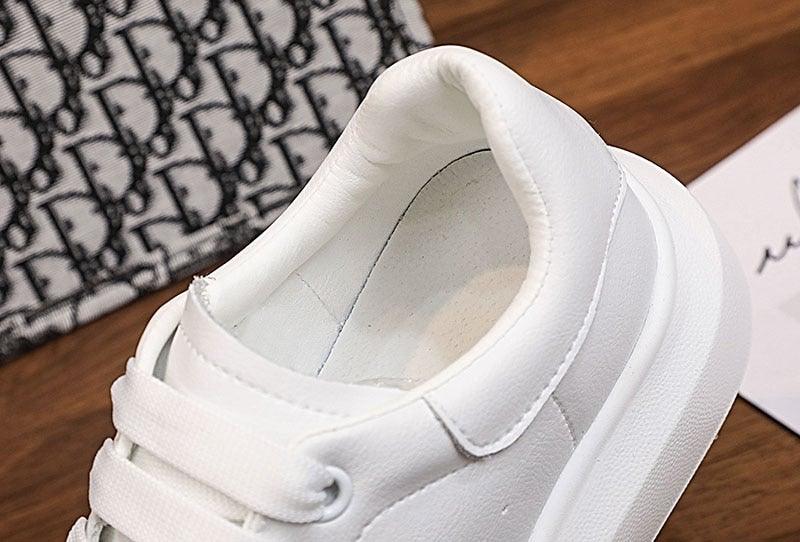 Genuine Leather Women Platform Sneakers Autumn Fashion Sports Little White Shoes Platform Flats Casual Lace Up Woman Comfort Walking Sneakers Stevvex
