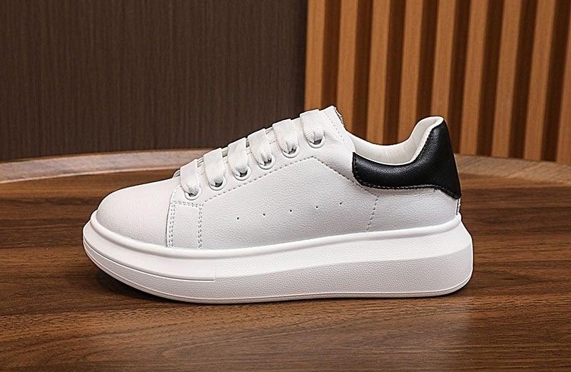 Genuine Leather Women Platform Sneakers Autumn Fashion Sports Little White Shoes Platform Flats Casual Lace Up Woman Comfort Walking Sneakers Stevvex