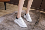 Genuine Leather Women Platform Sneakers Autumn Fashion Sports Little White Shoes Platform Flats Casual Lace Up Woman Comfort Walking Sneakers Stevvex