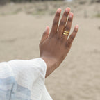 Geo Stripe Bombshell Ring Recycled Bullet Minimalist Handmade 3 Sizes BandsCo Straps