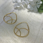 Geometric 24K Gold Plated Hoop Earrings 3cm Sterling Silver Plated Handmade BandsCo Straps